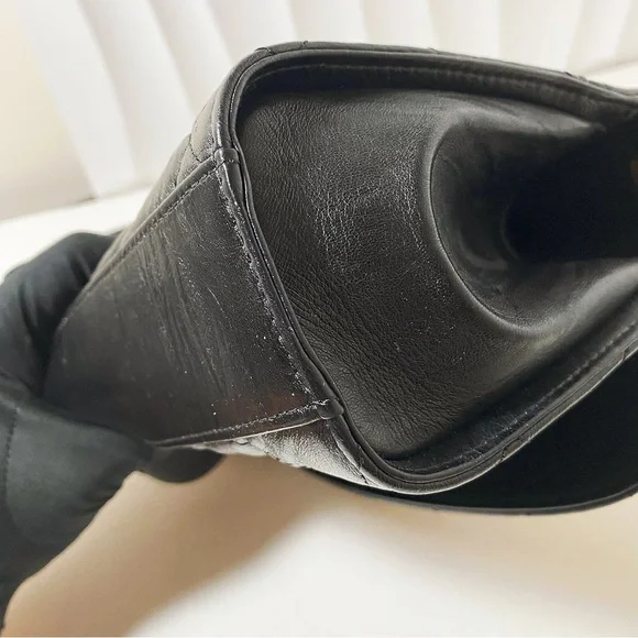 CHANEL Handle Flap Bag Black Aged Calfskin with Gold Hardware - Picture 12 of 12